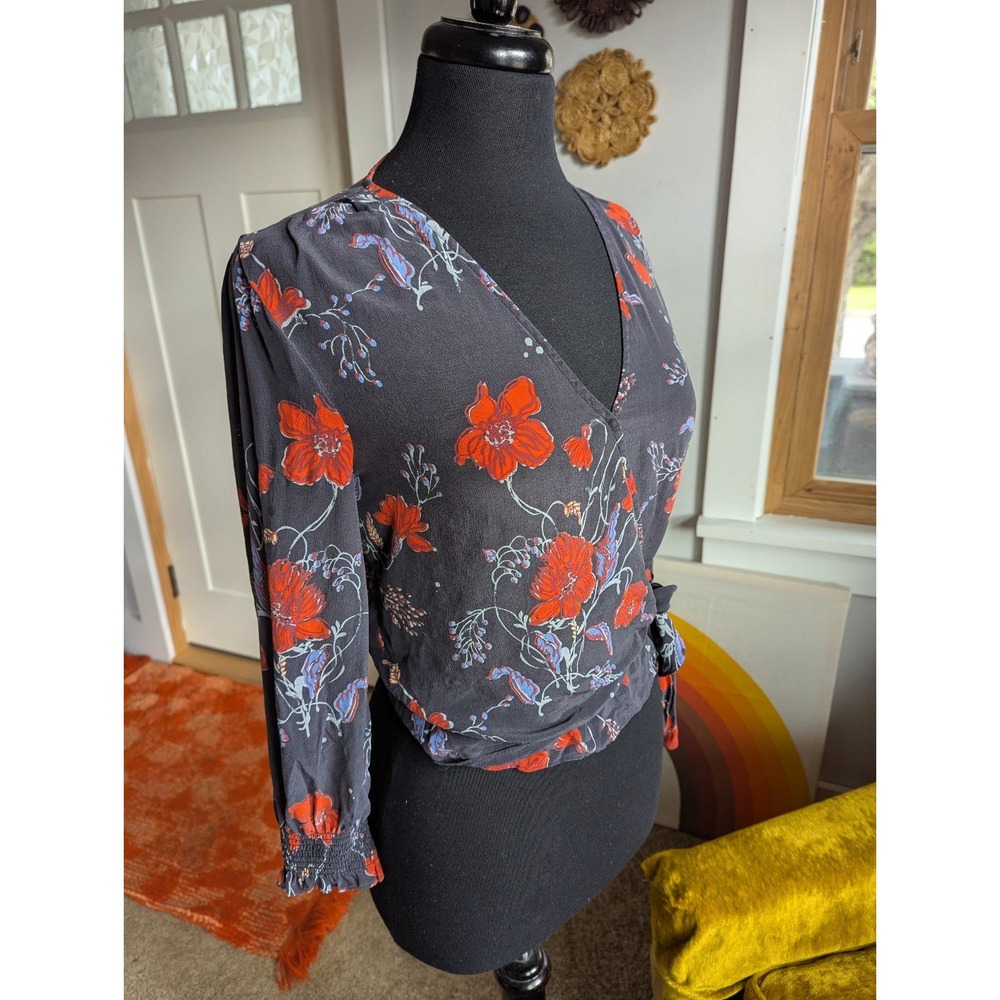 100% Silk Madewell wrap top